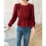 【BANICO】ウエストギャザー フリル袖 シャツブラウス | aimoha | 詳細画像16