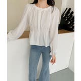 【BANICO】ウエストギャザー フリル袖 シャツブラウス | aimoha | 詳細画像5