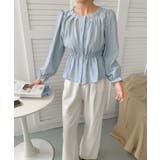 【BANICO】ウエストギャザー フリル袖 シャツブラウス | aimoha | 詳細画像2