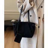 ブラック | スエード調 ポーチ付き トートバッグ | aimoha 