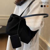 スエード調 ポーチ付き トートバッグ | aimoha  | 詳細画像1 