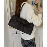 ブラック | 【BAG】フロントリボンハンドバッグ | aimoha