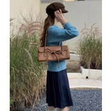 ブラウン | 【BAG】フロントリボンハンドバッグ | aimoha