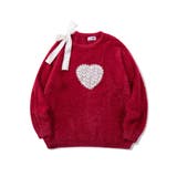 レッド | HOOK for girls レースハートゆるニットプルオーバー | HOOK