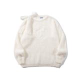 ホワイト | HOOK for girls レースハートゆるニットプルオーバー | HOOK