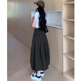 ウォッシュコットンバルーン切り替えロングスカート | aimoha | 詳細画像2