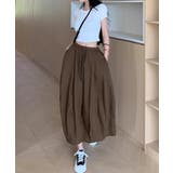 ベージュ | ウォッシュコットンバルーン切り替えロングスカート | aimoha