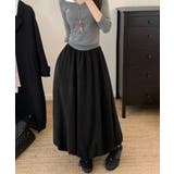 ブラック | コーデュロイバルーンロングスカート | aimoha