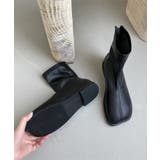 【shoes365】ソフトレザー スクエアトゥ フラットショートブーツ | aimoha | 詳細画像8