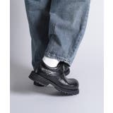 【shoes365】ラウンドトゥ厚底ウォッシュレザーシューズ メンズ | aimoha men | 詳細画像1