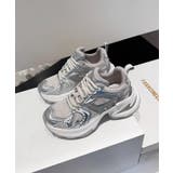 【shoes365】パッチワークデザイン厚底メッシュスニーカー | aimoha | 詳細画像3