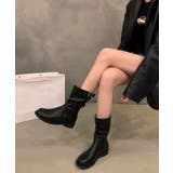 ブラック | 【shoes365】バックル付き 革ブーツ | aimoha