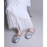 シルバー | 【shoes365】シャーリングリボンサンダル | aimoha 