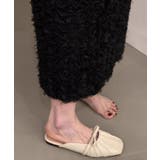 オフホワイト | 【shoes365】シャーリングリボンサンダル | aimoha 