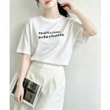 ホワイト | カジュアルロゴプリントTシャツ | aimoha