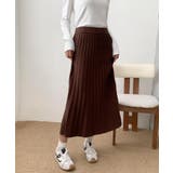 チョコ | プリーツニットロングスカート | aimoha 