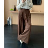 コーヒー | タック ワイドパンツ | aimoha