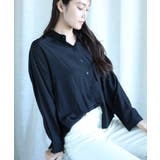 ブラック | 【Aimoha】バックスリット長袖シャツ ブラウス | aimoha