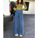 センターライン ワイドデニムパンツ | aimoha | 詳細画像1