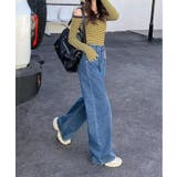 センターライン ワイドデニムパンツ | aimoha | 詳細画像2