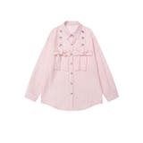 ピンク | 【HOOK】for girls リボンアイレットストライプロングシャツ | HOOK
