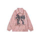 【HOOK】for girls チェック柄リボン刺繍スエードコーチジャケット | HOOK | 詳細画像3 