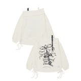 ベージュ | 【HOOK】for girls リボンプリントオープンショルダートップス | HOOK