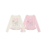 【HOOK】for girls 星プリント裾フリルカットソー | HOOK | 詳細画像1