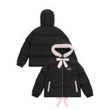 ブラック | 【HOOK】for girls リボン付き中綿フードジャケット | HOOK