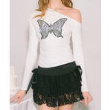 【HOOK】for girls バタフライ刺繍ワンショルダートップス | HOOK | 詳細画像1 