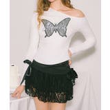 【HOOK】for girls バタフライ刺繍ワンショルダートップス | HOOK | 詳細画像29 