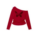 【HOOK】for girls バタフライ刺繍ワンショルダートップス | HOOK | 詳細画像7 