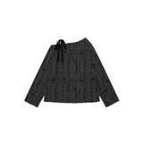 for girls リボンプリントオープンショルダーダメージトップス | HOOK | 詳細画像3 