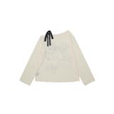 for girls リボンプリントオープンショルダーダメージトップス | HOOK | 詳細画像5 