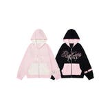 【HOOK】for girls バイカラー刺繍ジップパーカー | HOOK | 詳細画像1 