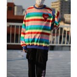 新色登場！スウェット 溶けるハート刺繍レインボーボーダーリンガースウェット 韓国… | HOOK | 詳細画像17 