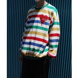 新色登場！スウェット 溶けるハート刺繍レインボーボーダーリンガースウェット 韓国… | HOOK | 詳細画像28 