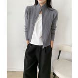 着回し抜群！ハーフジップニットカーディガン | aimoha  | 詳細画像21 