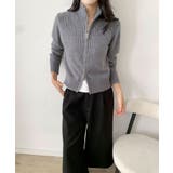 グレー | 着回し抜群！ハーフジップニットカーディガン | aimoha 