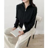 ブラック | 着回し抜群！ハーフジップニットカーディガン | aimoha 