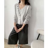 ライトグレー | キャミソール付きふんわりニットカーディガンセット アンサンブル | aimoha