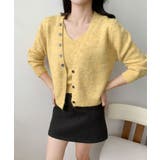 イエロー | キャミソール付きふんわりニットカーディガンセット アンサンブル | aimoha