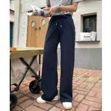 ネイビー | 【DECADE CLASSIC】ハイウエストワイドパンツ | DECADECLASSIC