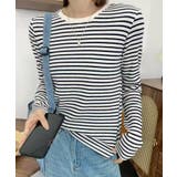 ブルー | ボーダーカジュアルTシャツ | aimoha 