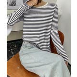 ボーダーカジュアルTシャツ | aimoha  | 詳細画像3 