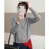 ライトグレー | エアリータッチクルーネックニットカーディガン | aimoha 