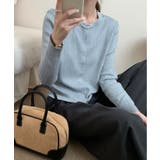 ライトブルー | エアリータッチクルーネックニットカーディガン | aimoha 