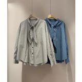 リボンタイ付きギンガムチェックシャツ | aimoha  | 詳細画像1 