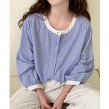 ラウンドネックハーフボタンシャツ | aimoha  | 詳細画像1 