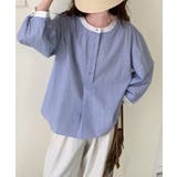 ラウンドネックハーフボタンシャツ | aimoha  | 詳細画像2 